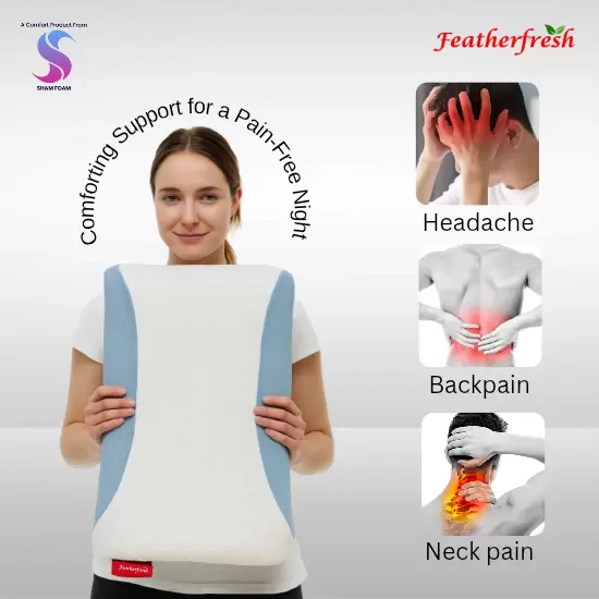 Featherfresh Memory Foam Pillow for Neck Pain Relief