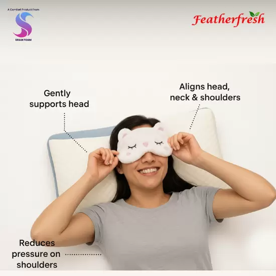 Featherfresh Memory Foam Pillow for Neck Pain Relief